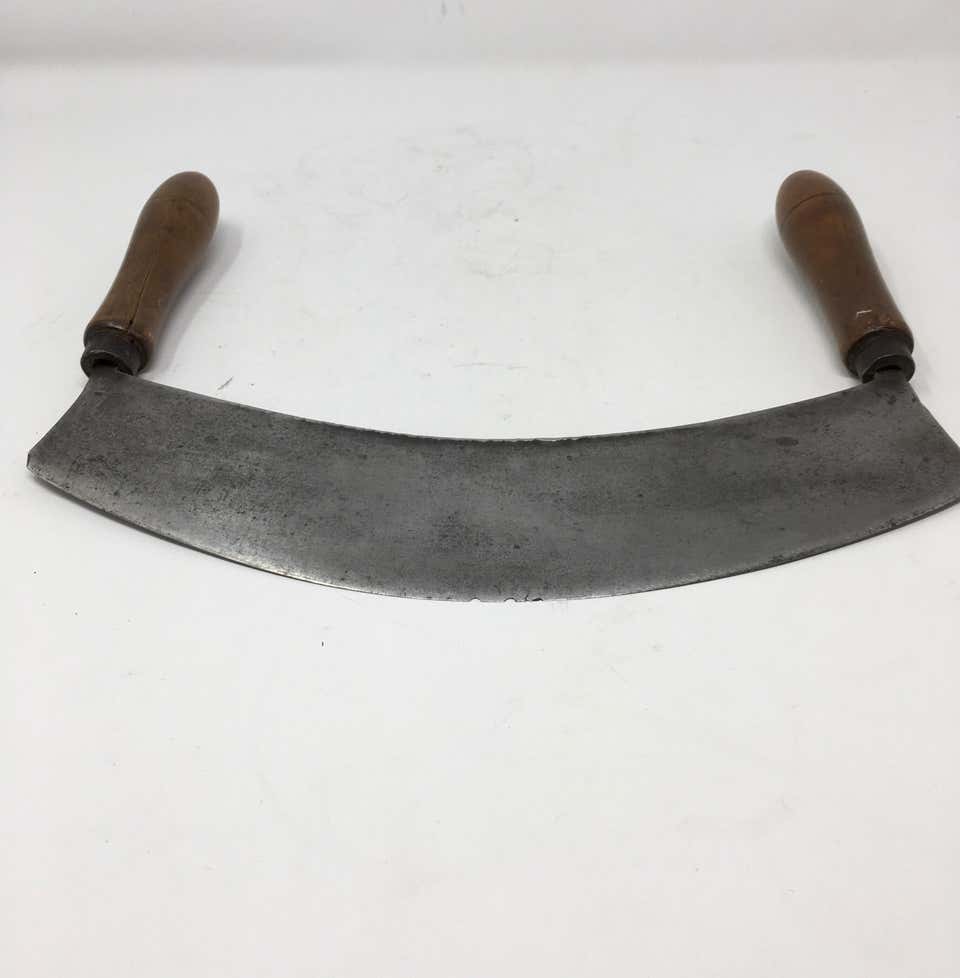 French Herb Chopper, Mezzaluna Round Knife