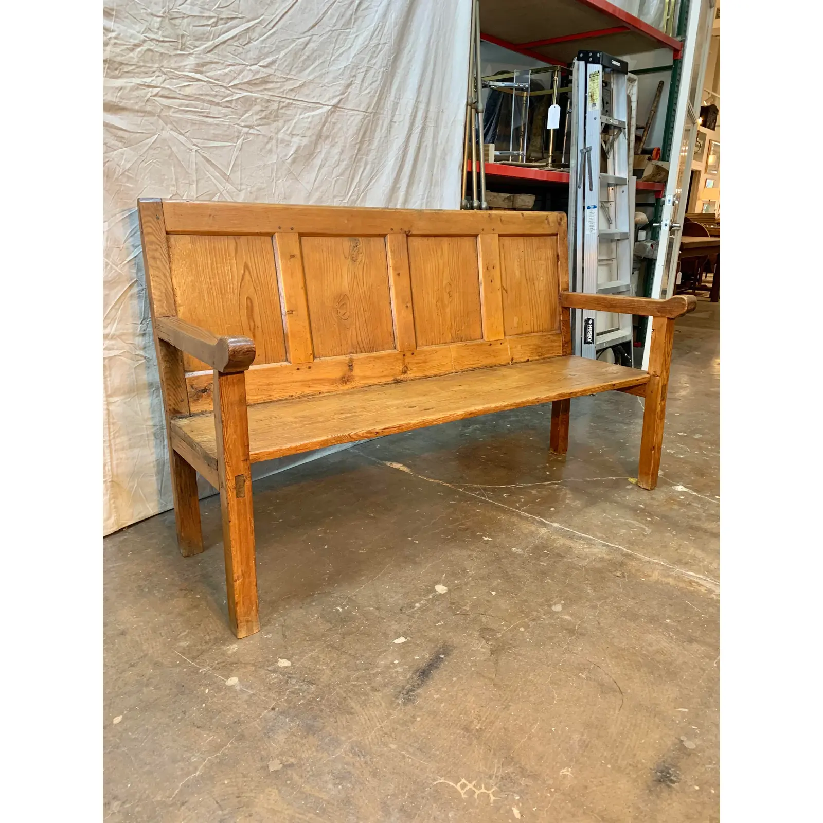 French Louis Philippe Turned Walnut Long Bench, circa 1840