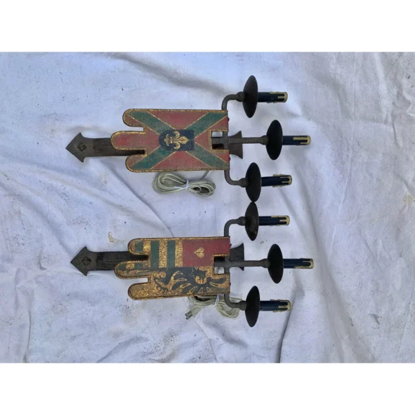 Late 19th Century English Iron Sconces - a Pair - Image 11