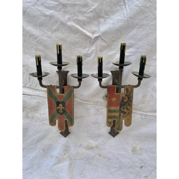 Late 19th Century English Iron Sconces - a Pair - Image 2