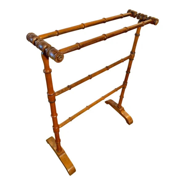 Early 20th Century French Faux Bamboo Towel Rack or Quilt Stand