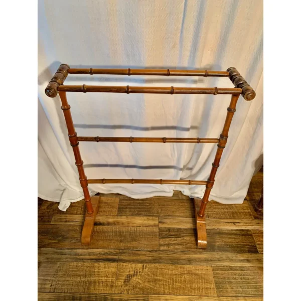 Early 20th Century French Faux Bamboo Towel Rack or Quilt Stand - Image 9