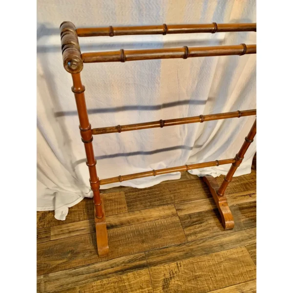 Early 20th Century French Faux Bamboo Towel Rack or Quilt Stand - Image 10