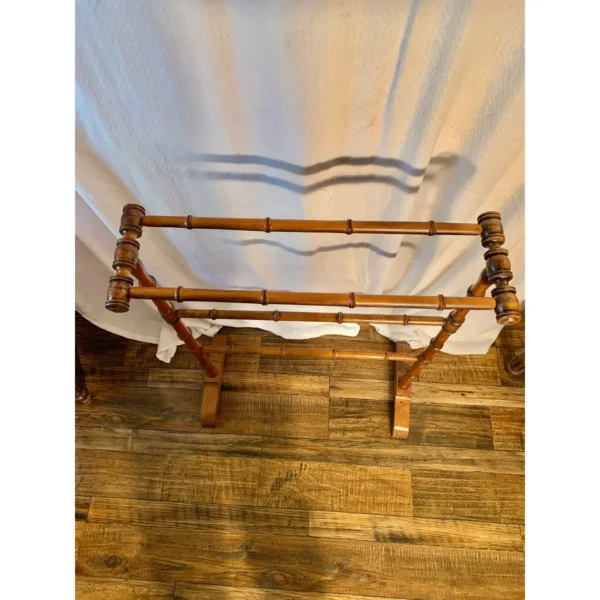 Early 20th Century French Faux Bamboo Towel Rack or Quilt Stand - Image 5