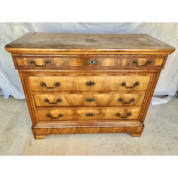 Early 20th Century French Walnut Louis Philippe Chest of Drawers - Image 4