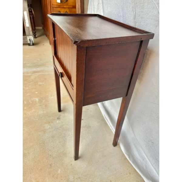 Early 20th Century French Walnut Tambour Door Side Table - Image 3