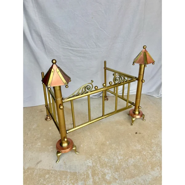 Early 20th Century Copper and Brass Fireplace Fender - Image 2