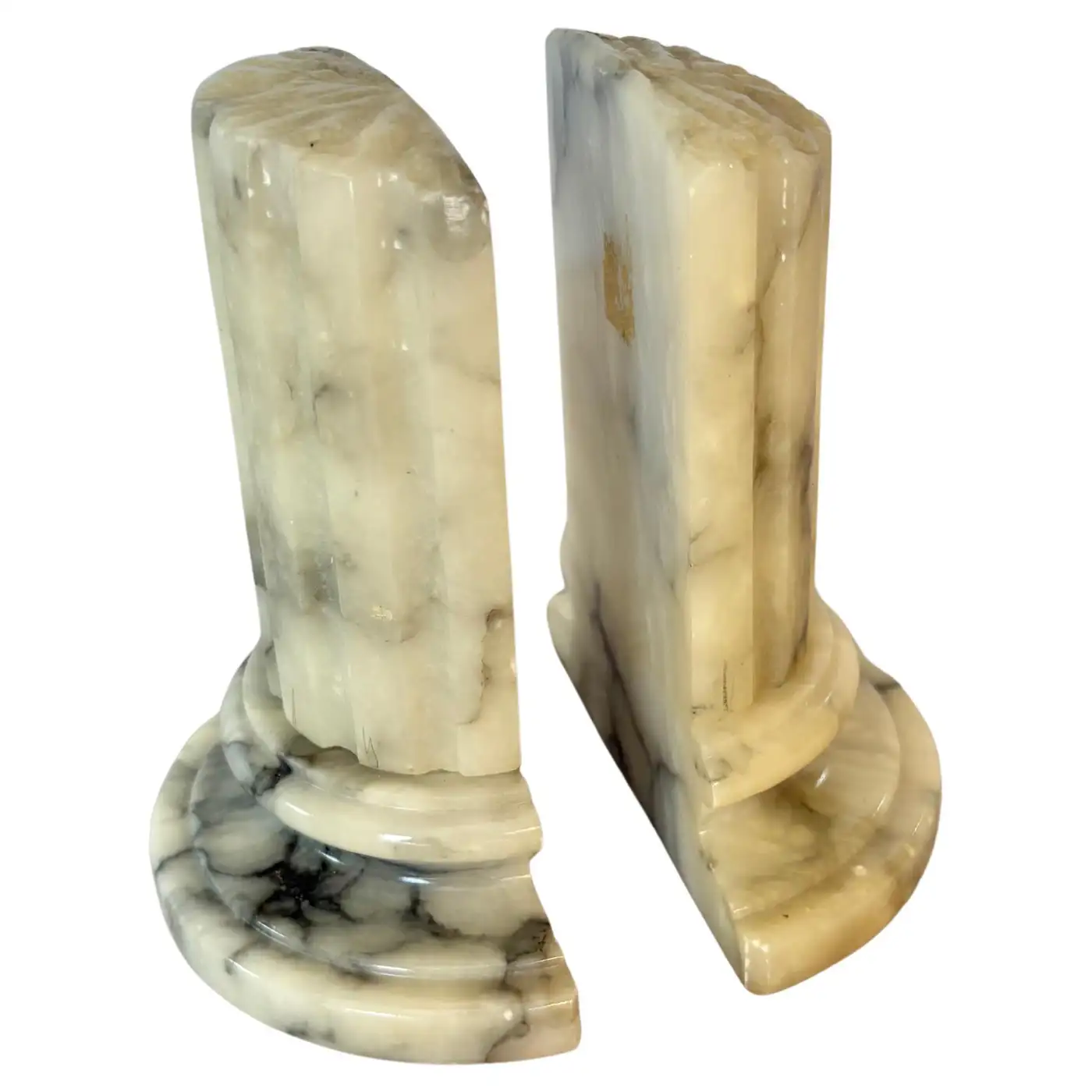 Mid 20th Century Italian Alabaster Column Bookends - Image 2