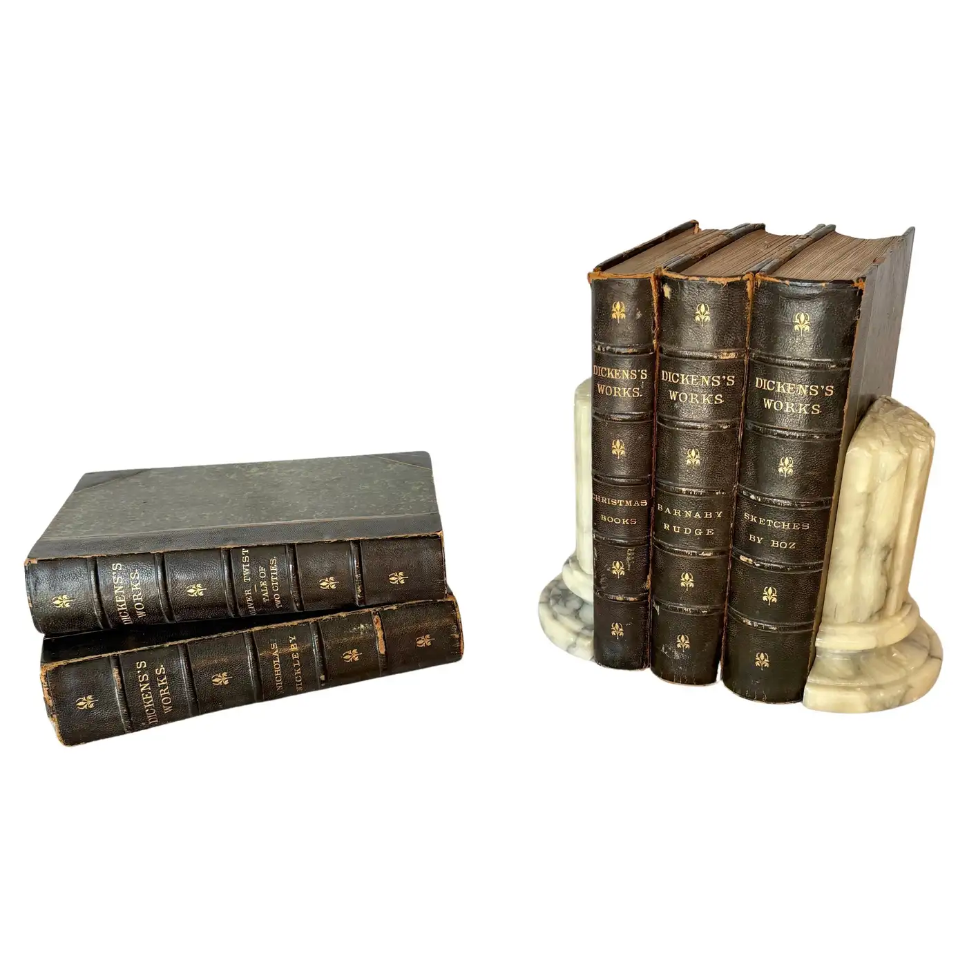 Mid 20th Century Italian Alabaster Column Bookends