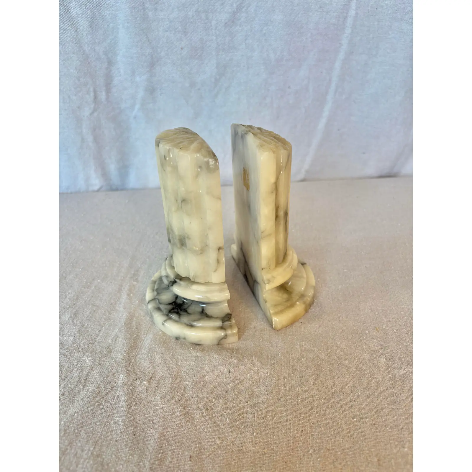 Mid 20th Century Italian Alabaster Column Bookends - Image 3