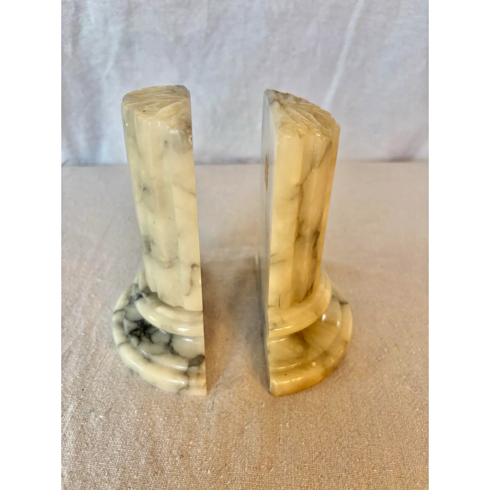 Mid 20th Century Italian Alabaster Column Bookends - Image 4