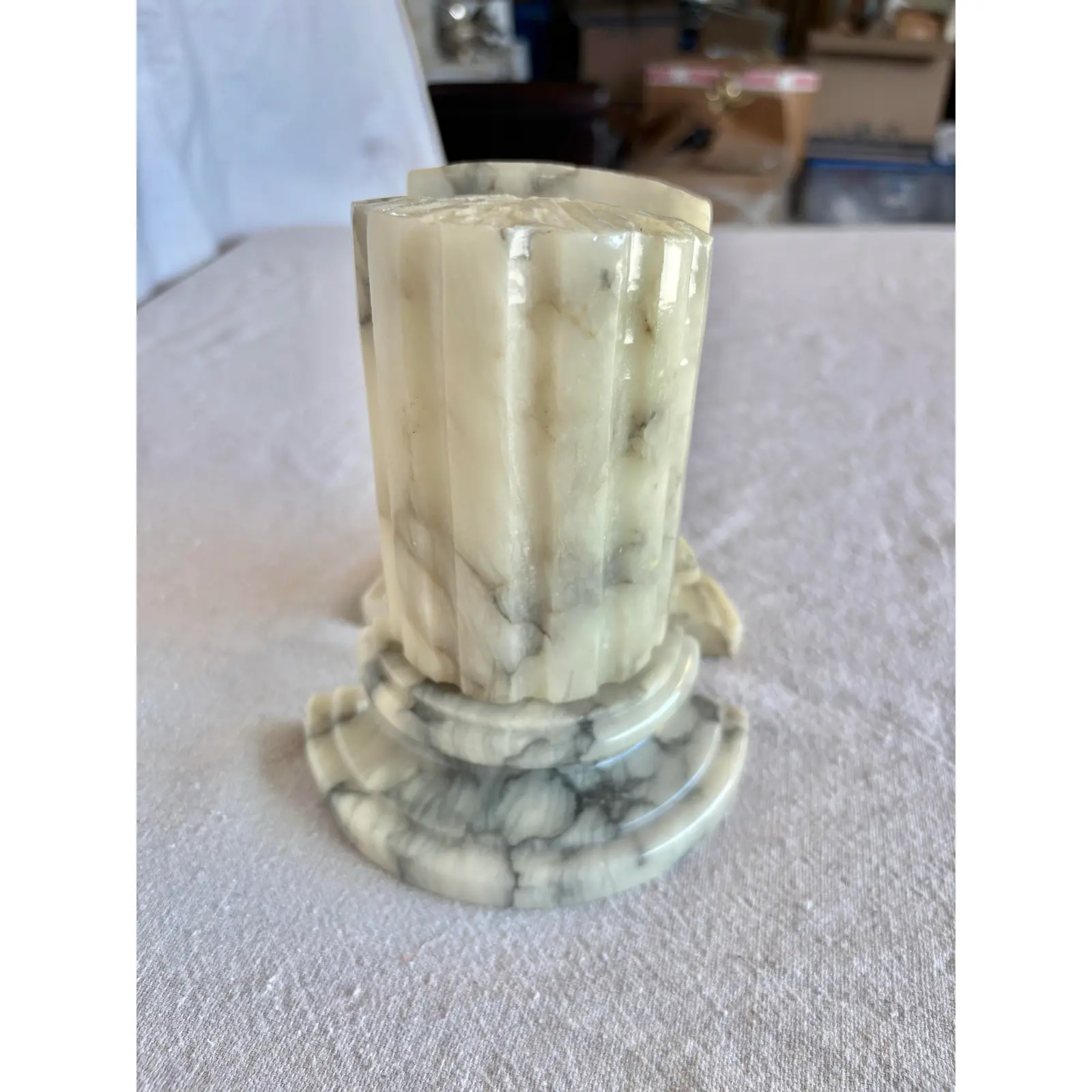 Mid 20th Century Italian Alabaster Column Bookends - Image 5