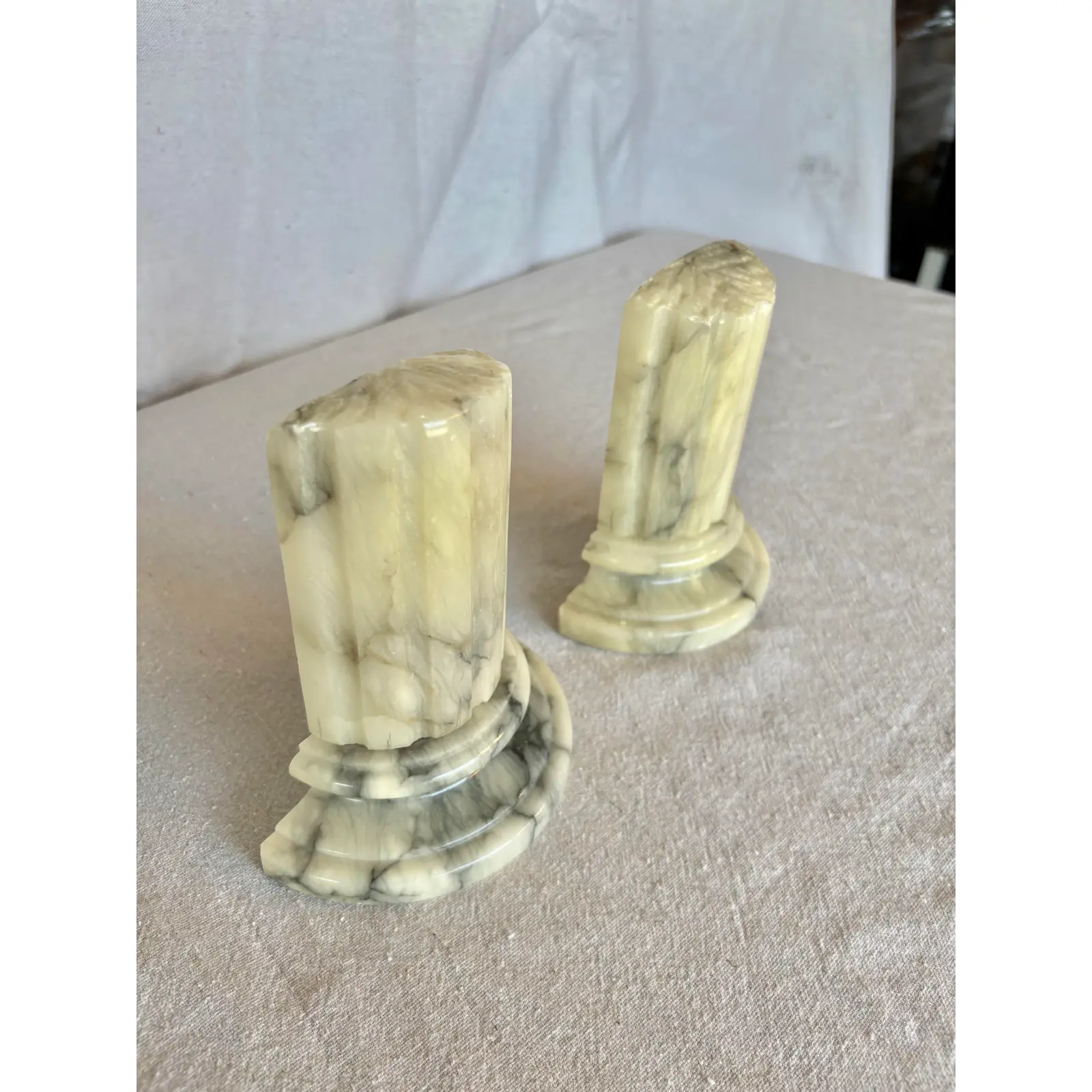 Mid 20th Century Italian Alabaster Column Bookends - Image 8