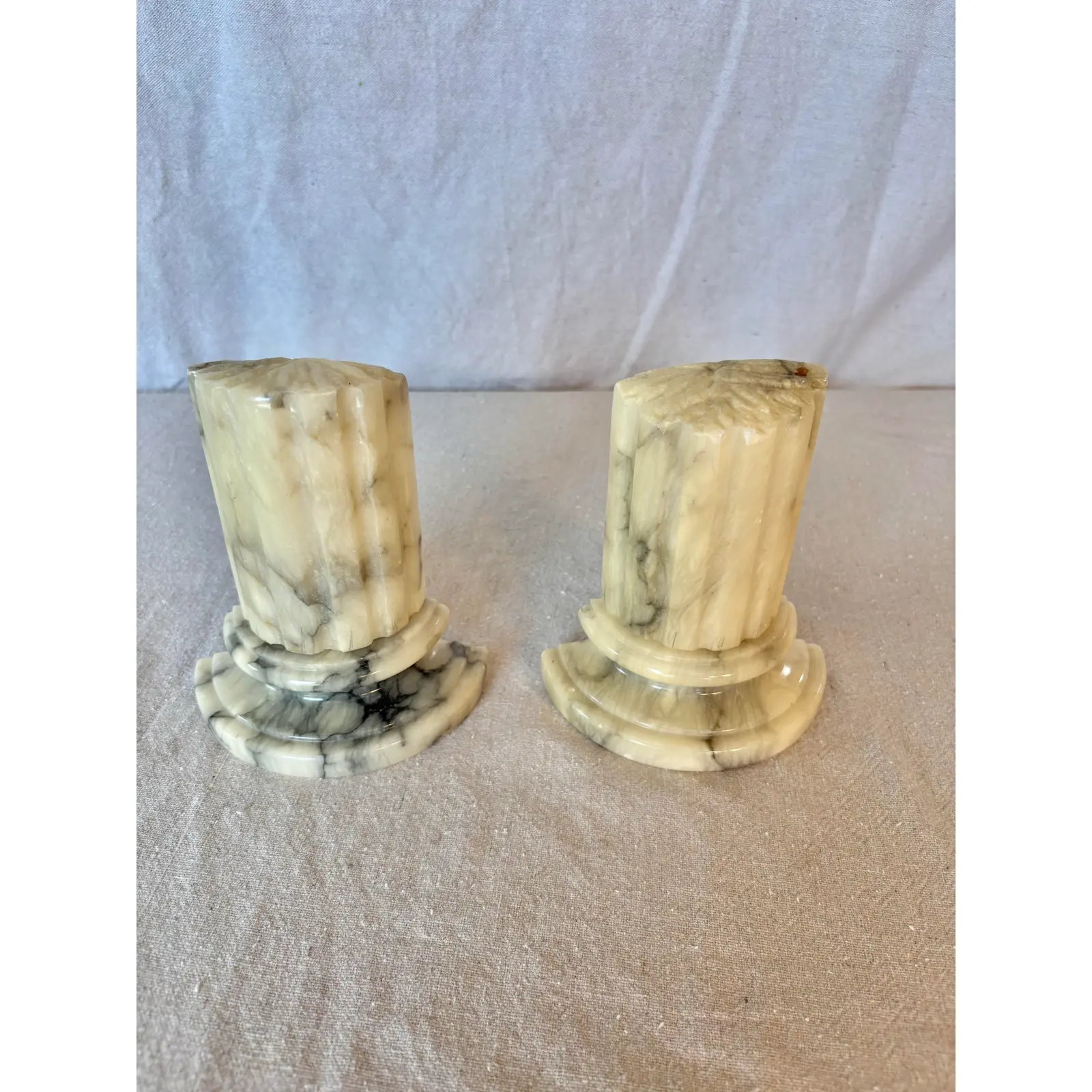 Mid 20th Century Italian Alabaster Column Bookends - Image 9