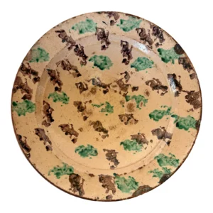 Late 19th Century French Spongeware Pottery Bowl