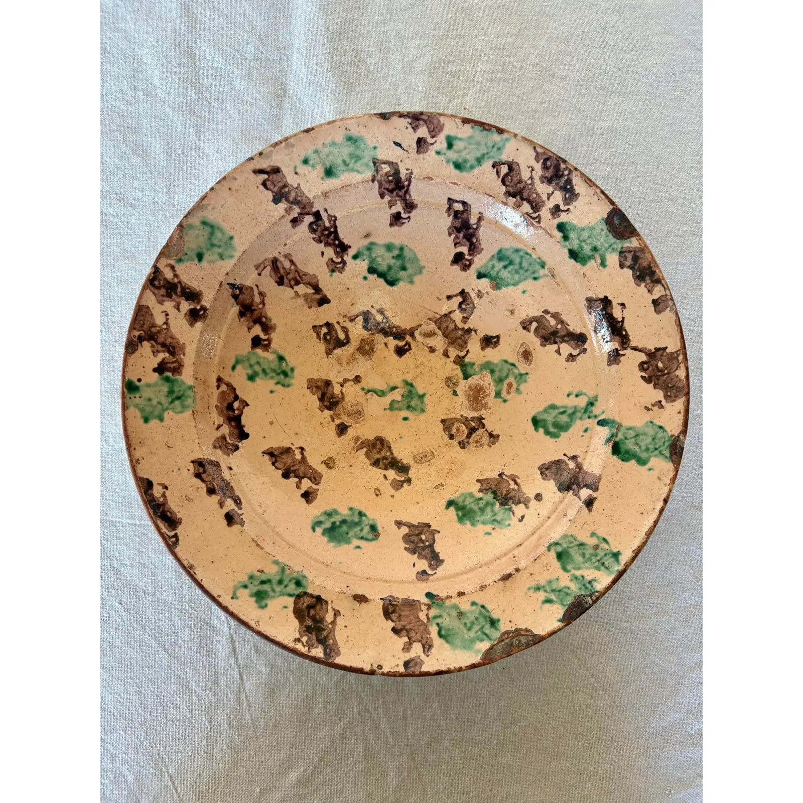 Late 19th Century French Spongeware Pottery Bowl - Image 2