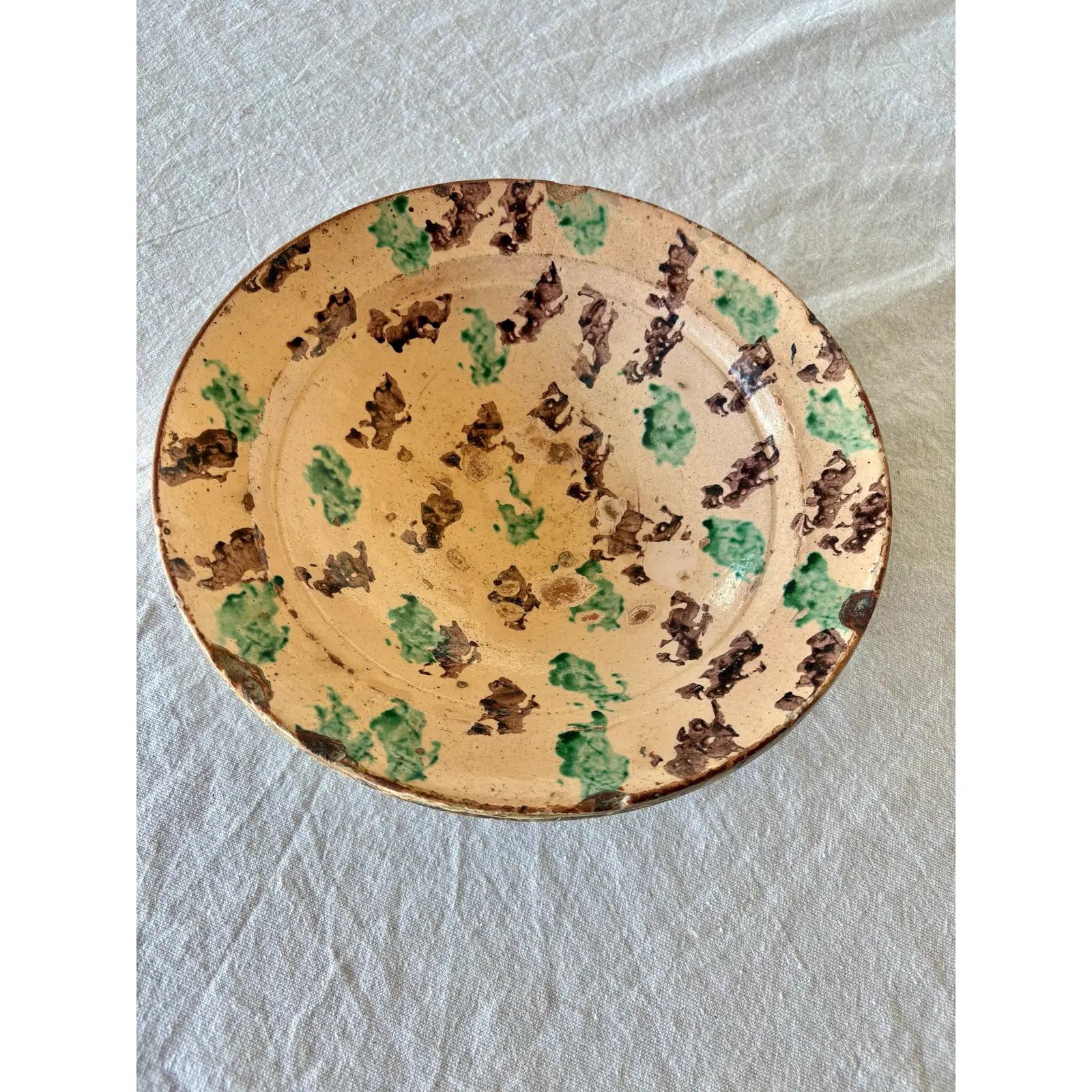 Late 19th Century French Spongeware Pottery Bowl - Image 3