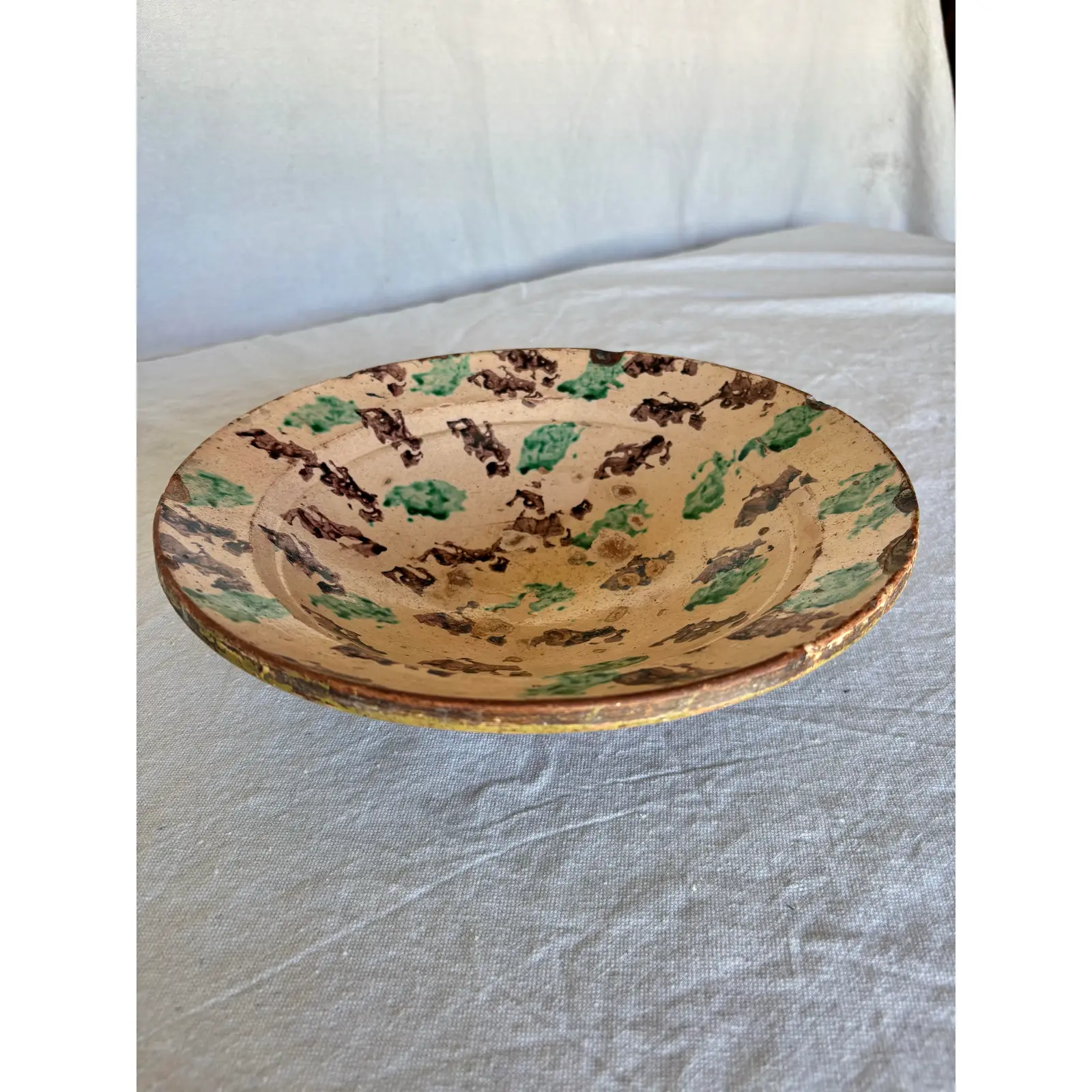 Late 19th Century French Spongeware Pottery Bowl - Image 6