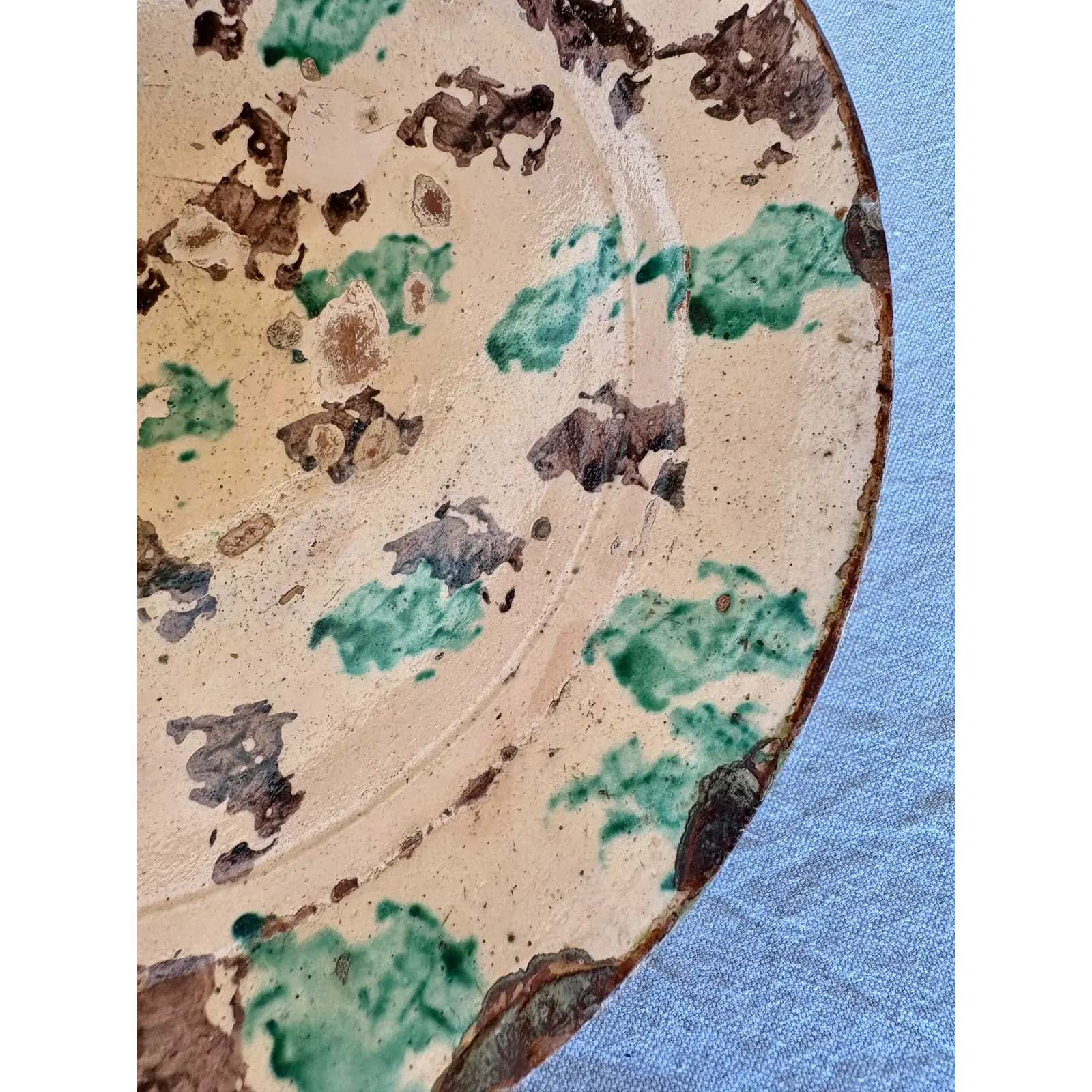 Late 19th Century French Spongeware Pottery Bowl - Image 7