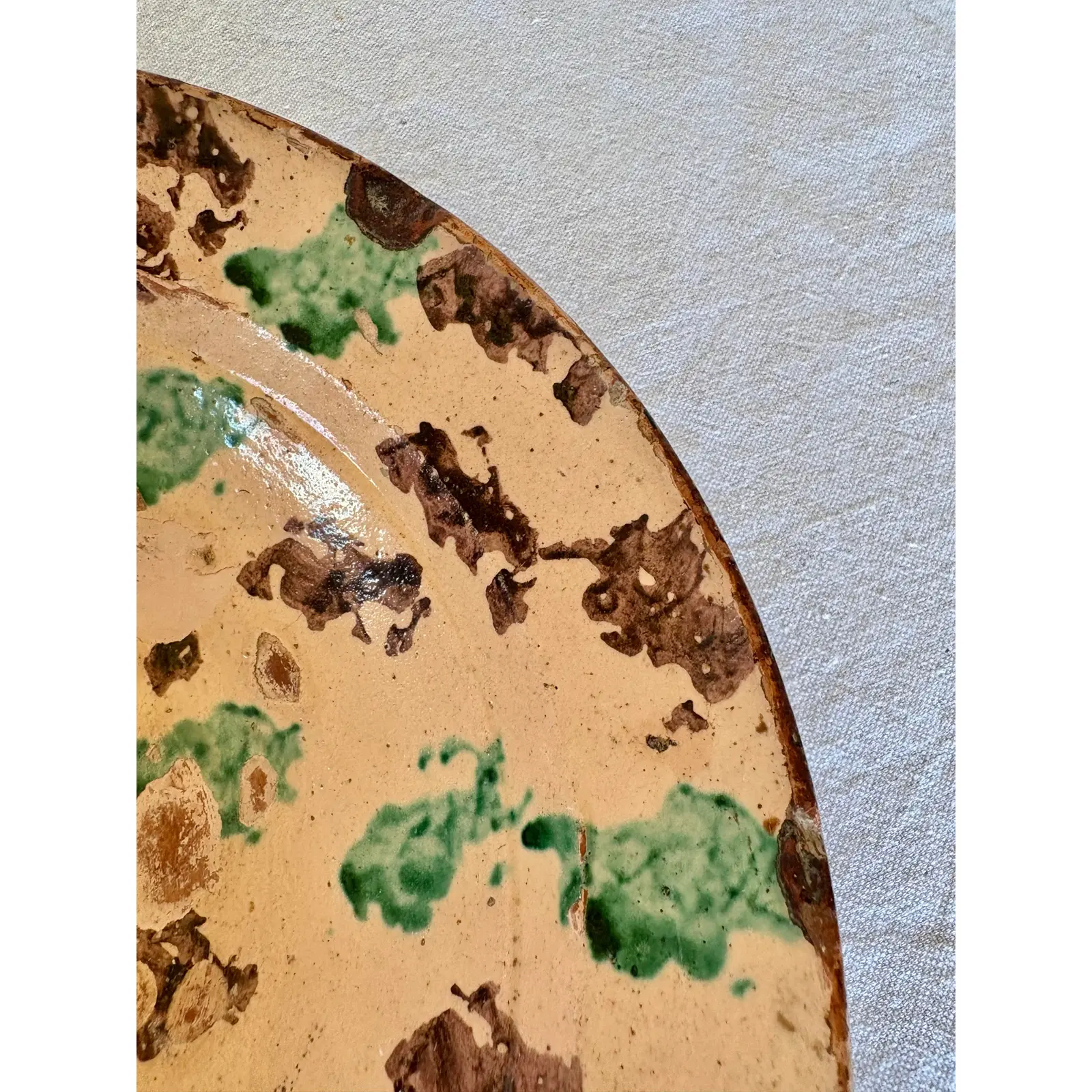 Late 19th Century French Spongeware Pottery Bowl - Image 8