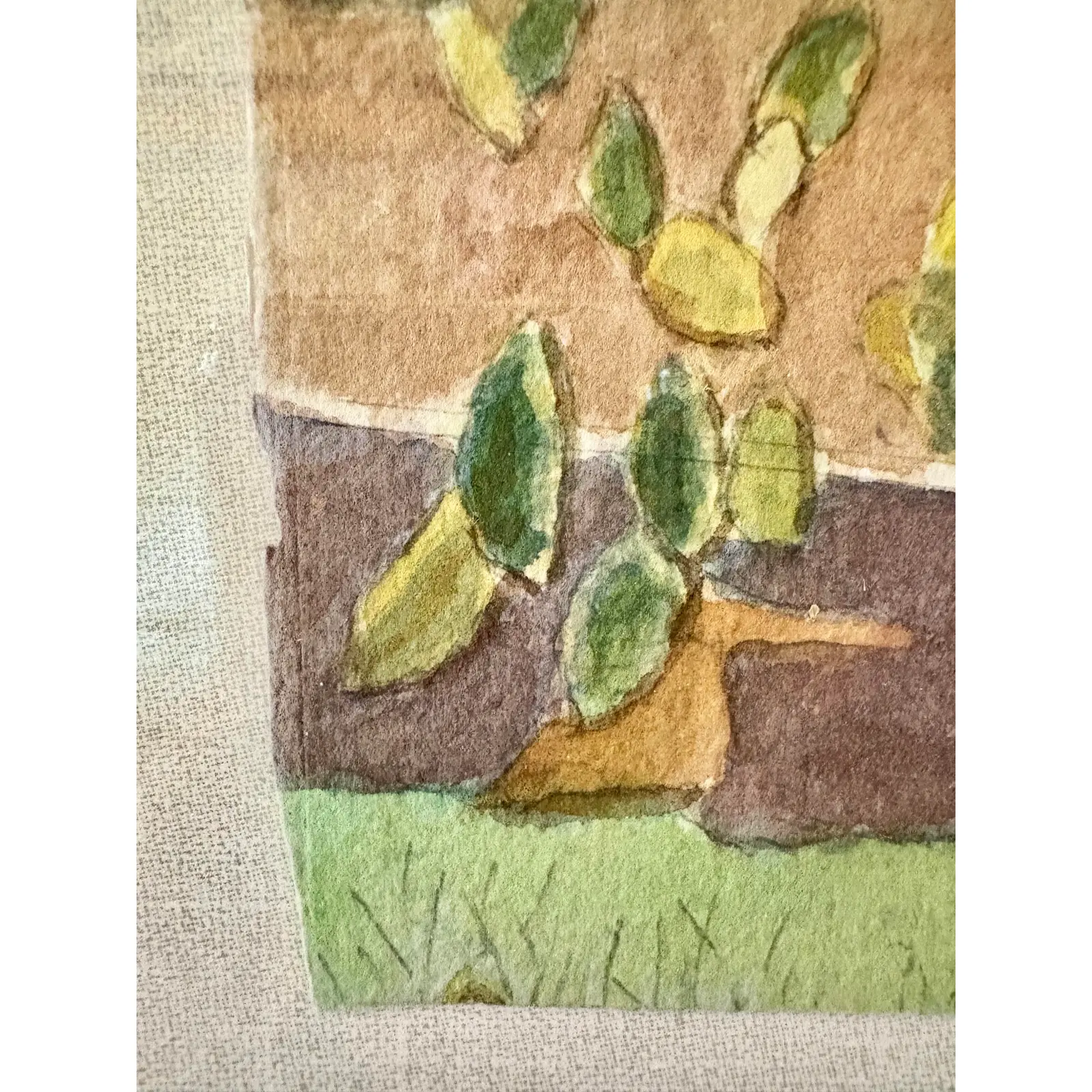 Mid 20th Century Framed French Watercolor Painting of Roquebrune a-M Le Chateau - Image 5
