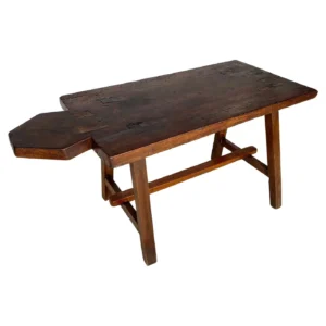 Early 20th Century French Walnut Bread Cutting Board Side Table