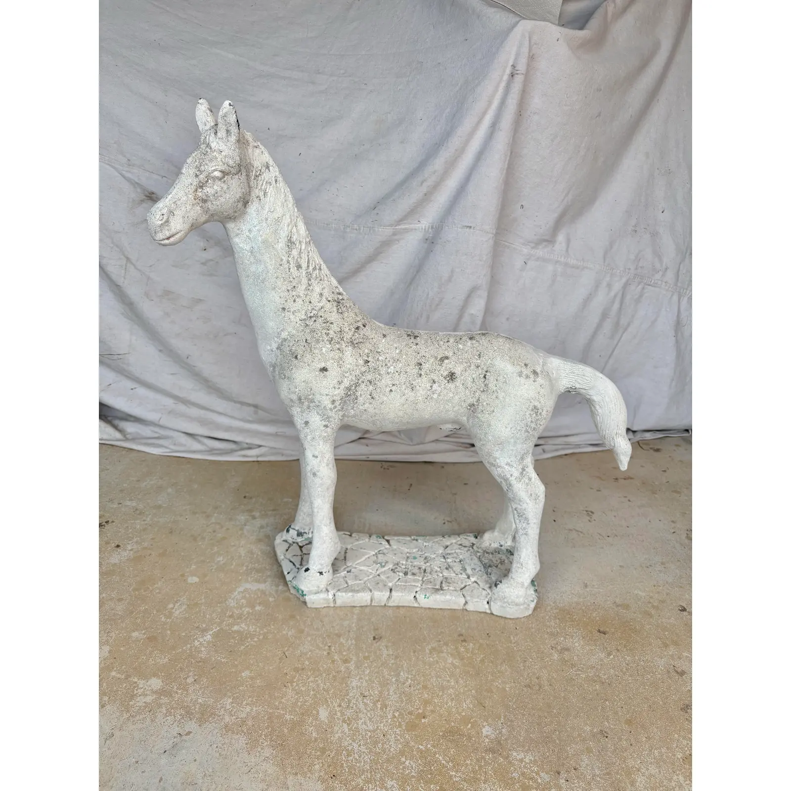 20th Century French Concrete Horse Garden Statue - Image 4