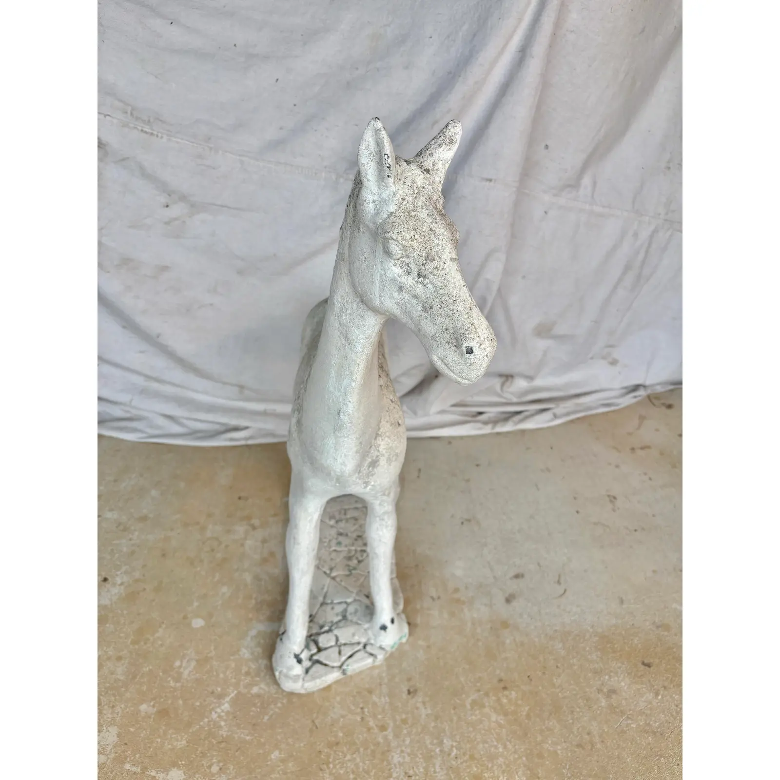 20th Century French Concrete Horse Garden Statue - Image 6