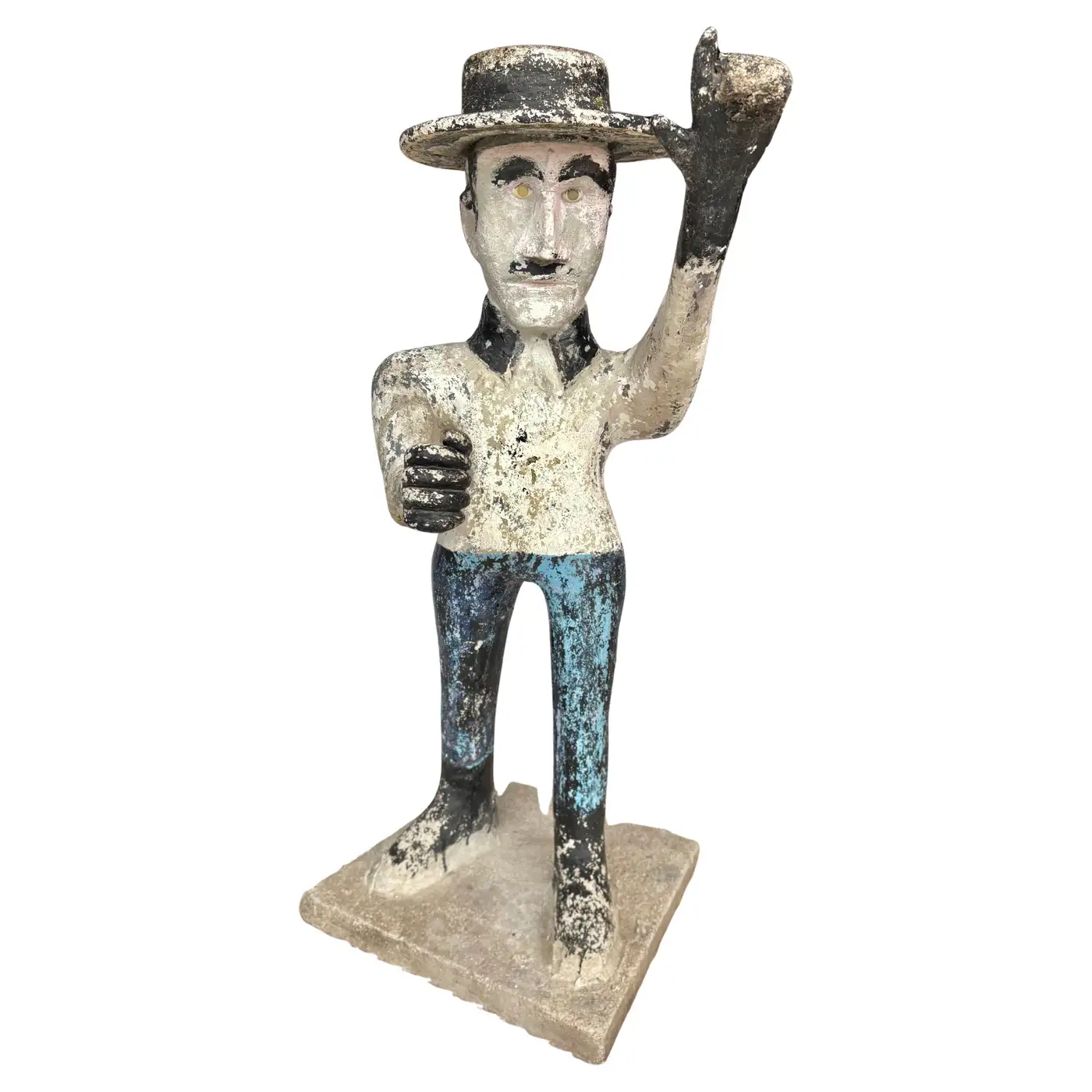 Early 20th Century French Concrete Man Garden Statue