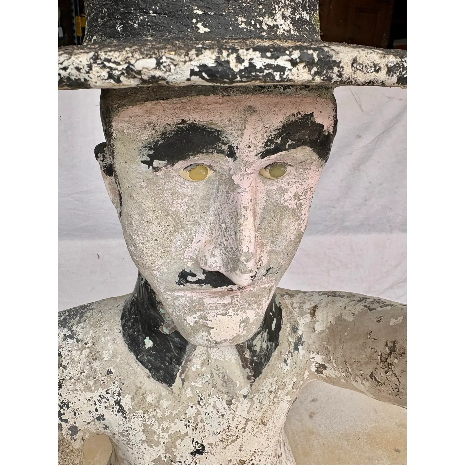 Early 20th Century French Concrete Man Garden Statue - Image 8