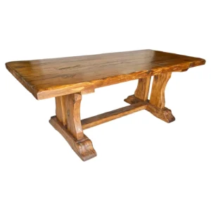 Early 20th Century French Walnut Trestle Refectory Monastery Dining Table