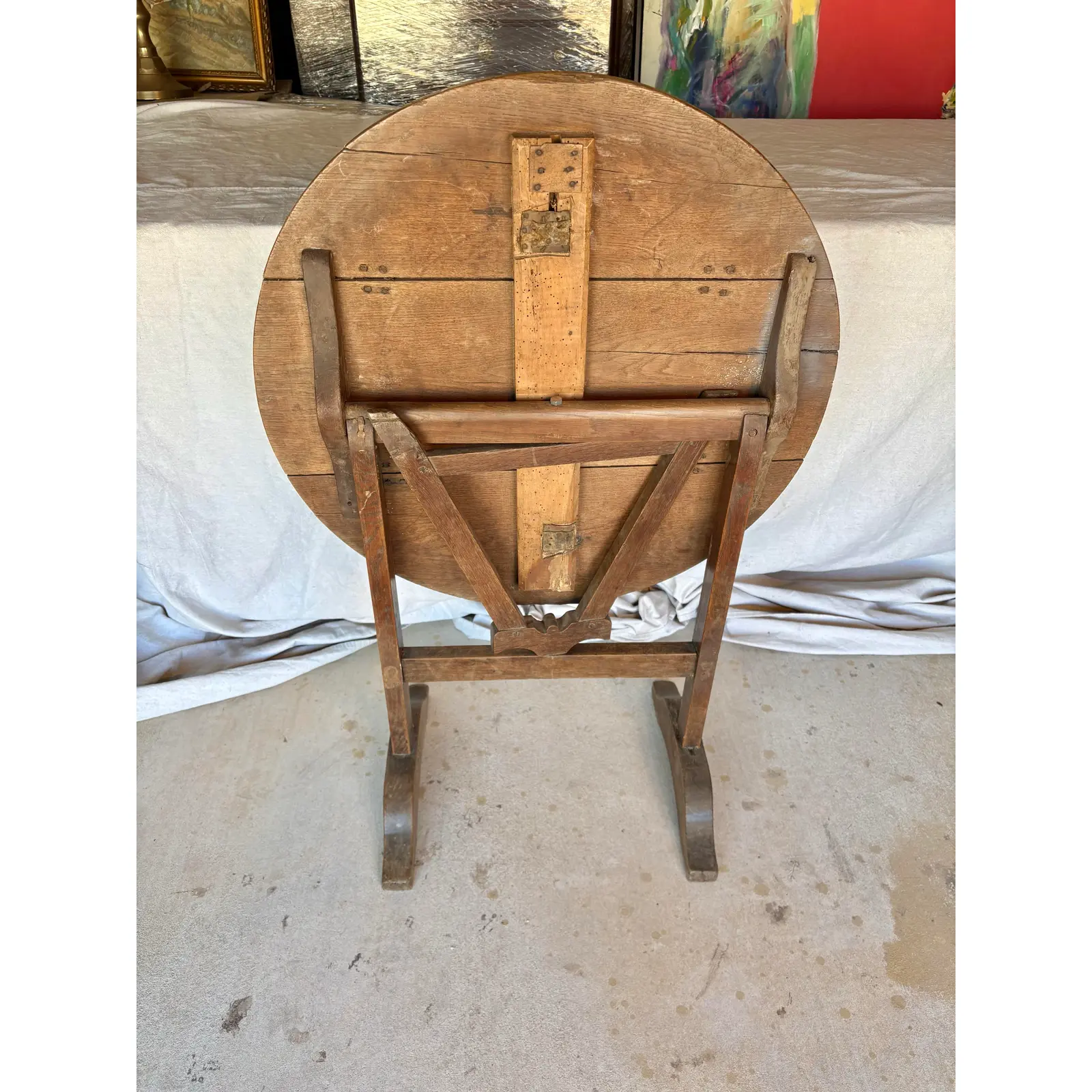 19th Century Petite French Walnut Wine Tasting Table - Image 10