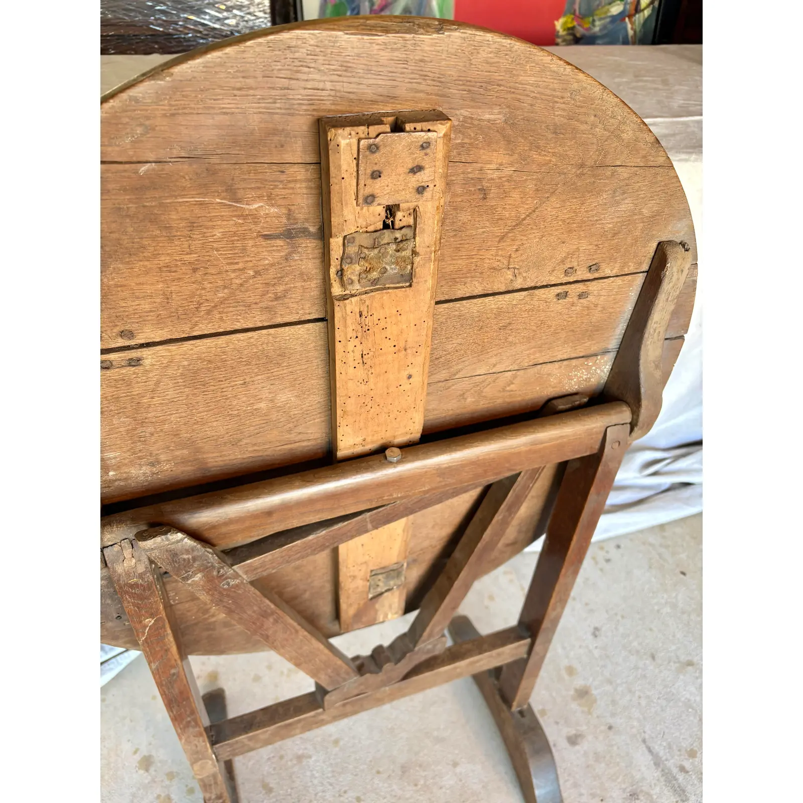 19th Century Petite French Walnut Wine Tasting Table - Image 11