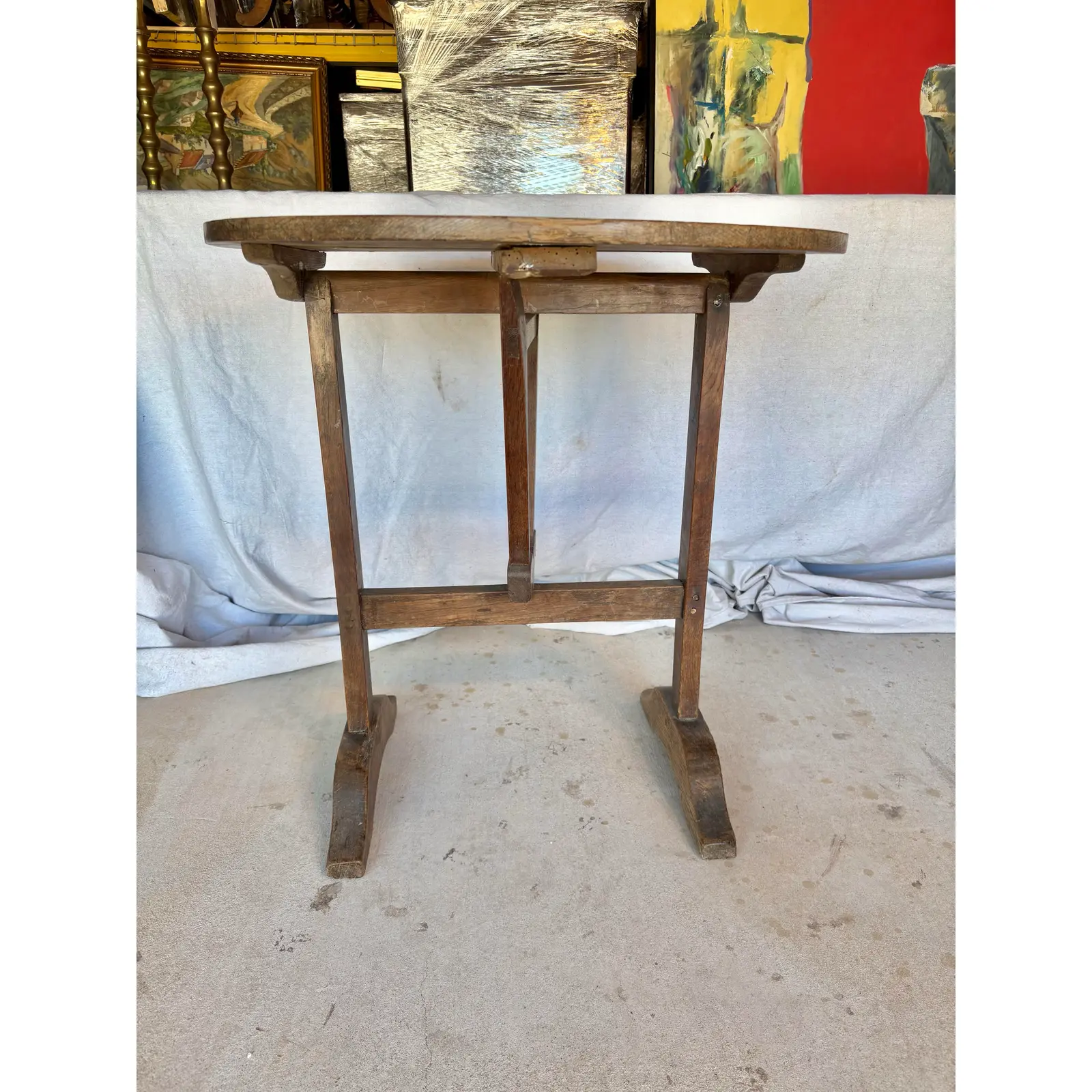 19th Century Petite French Walnut Wine Tasting Table - Image 2