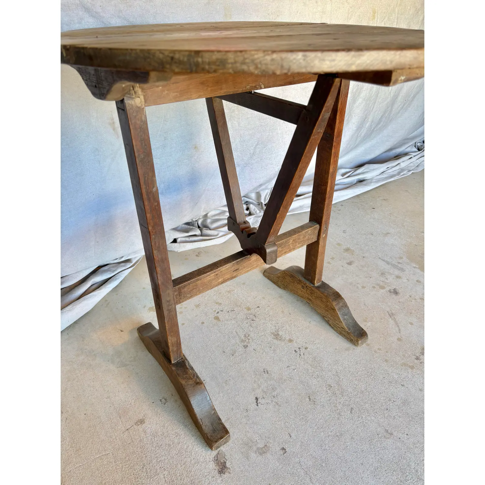 19th Century Petite French Walnut Wine Tasting Table - Image 4