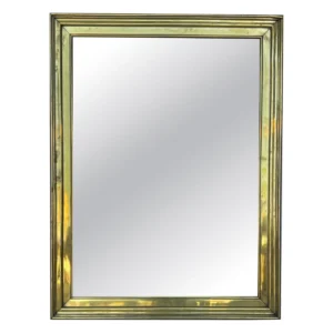 20th Century French Brass Bistro Wall Mirror