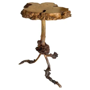 20th Century French Olive Wood Live Edge Side Table