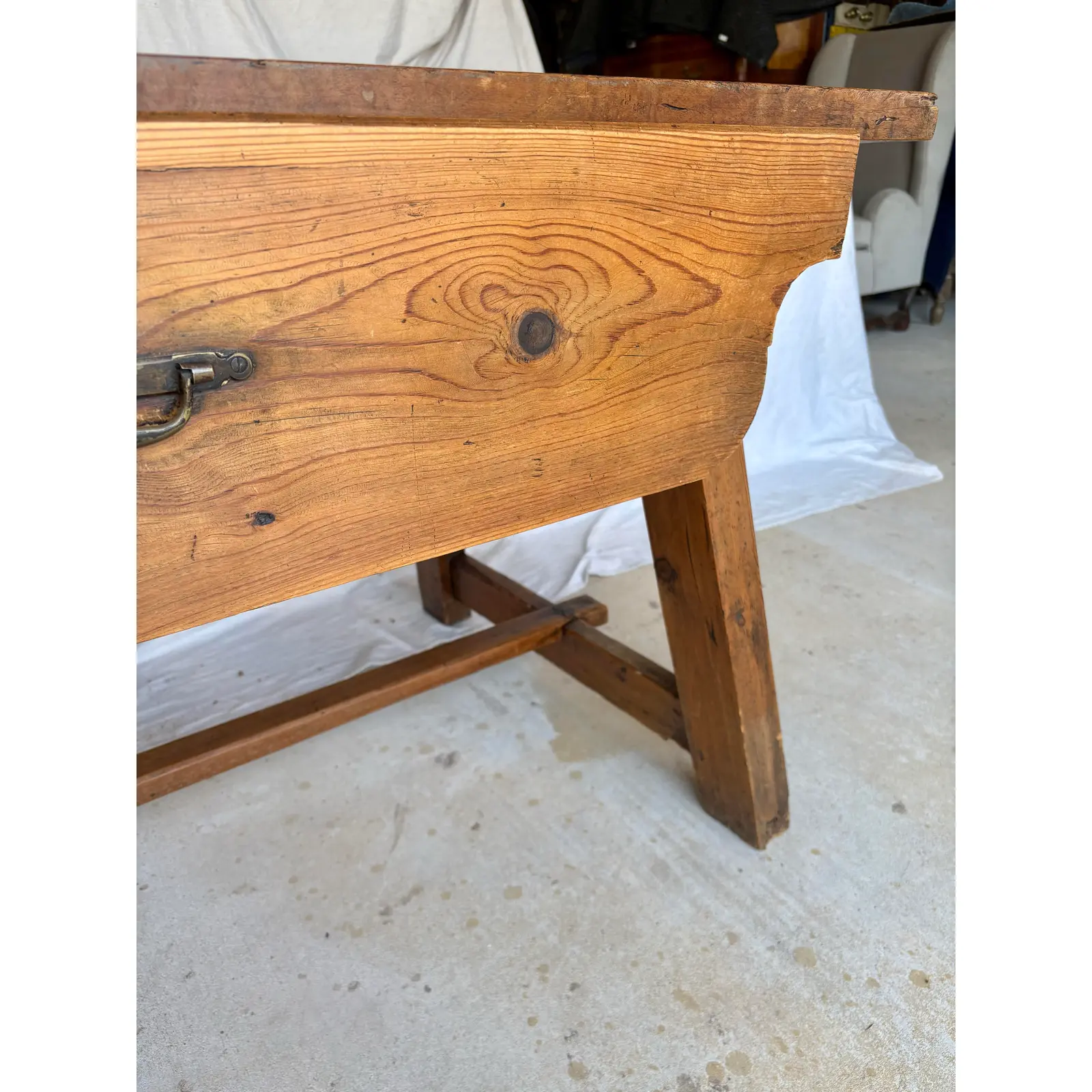 19th Century French Pine Side Table - Image 10