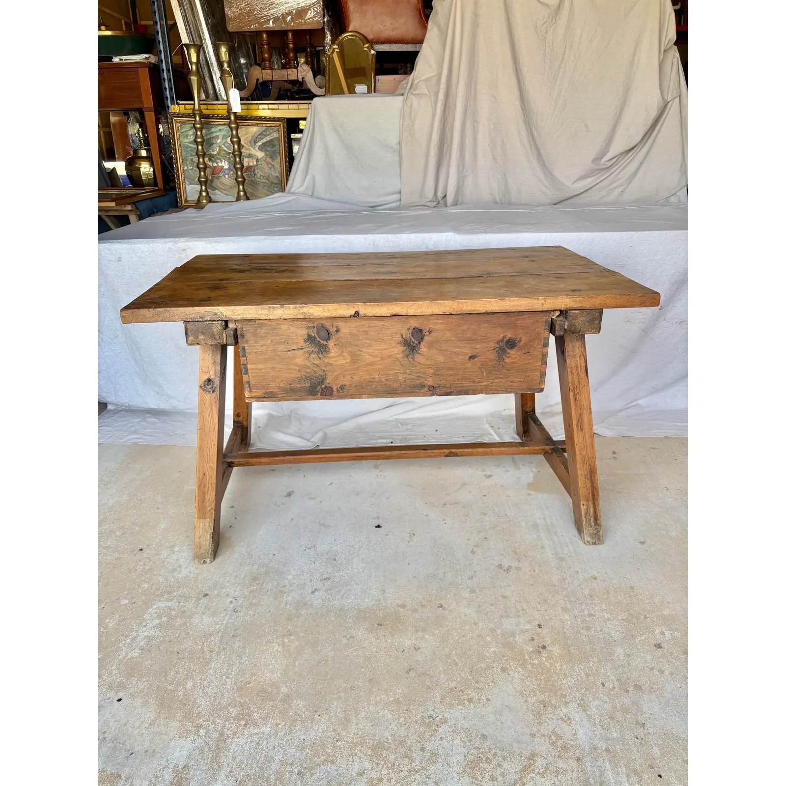 19th Century French Pine Side Table - Image 12