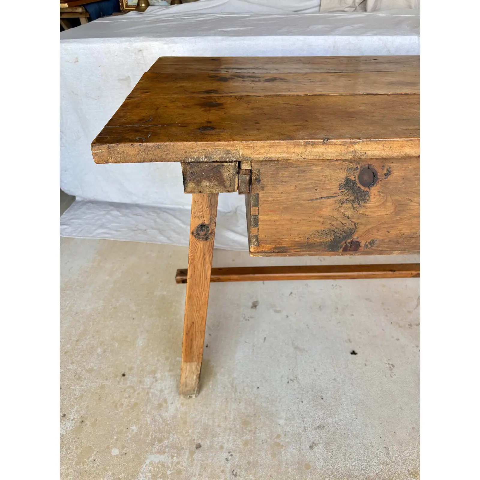 19th Century French Pine Side Table - Image 13