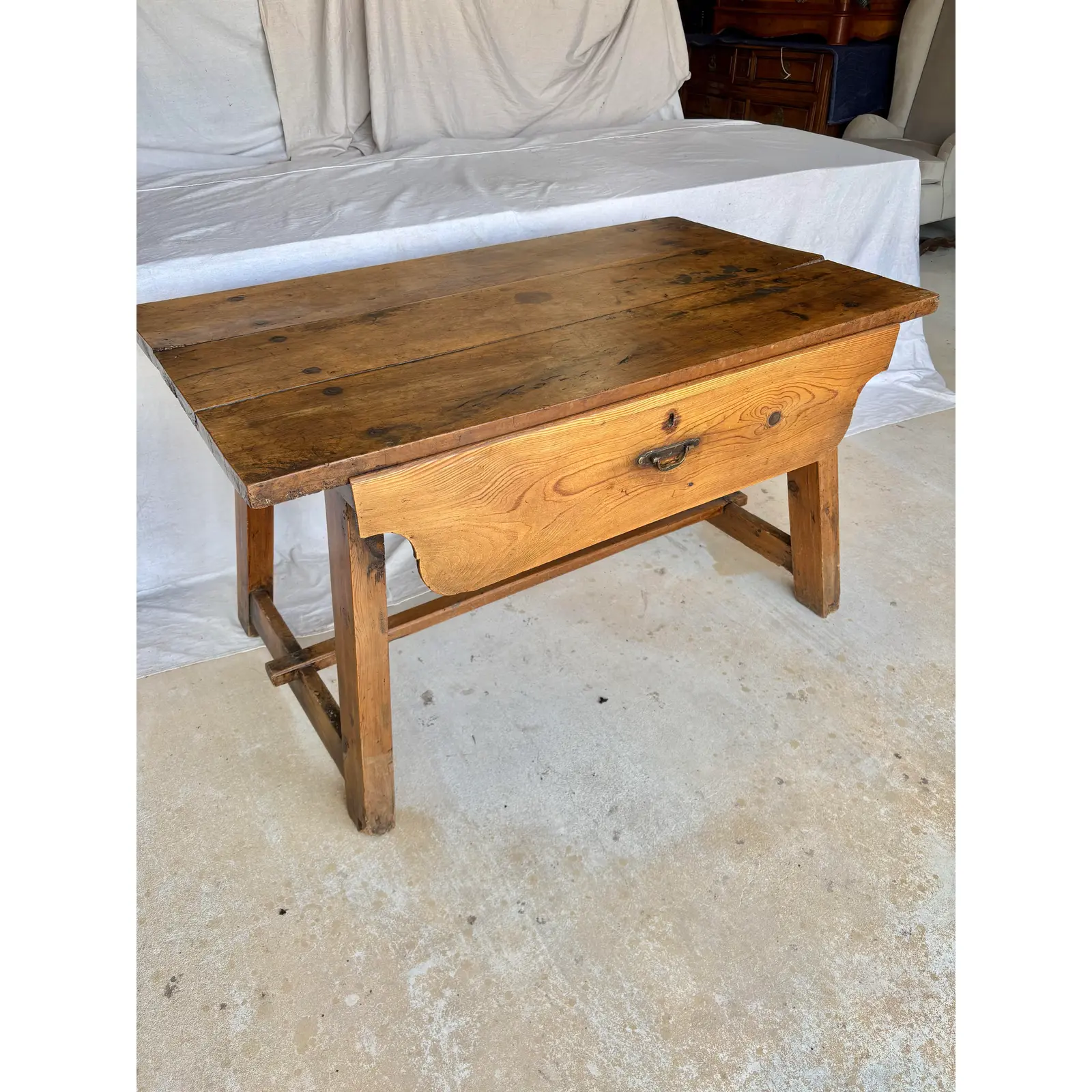 19th Century French Pine Side Table - Image 4