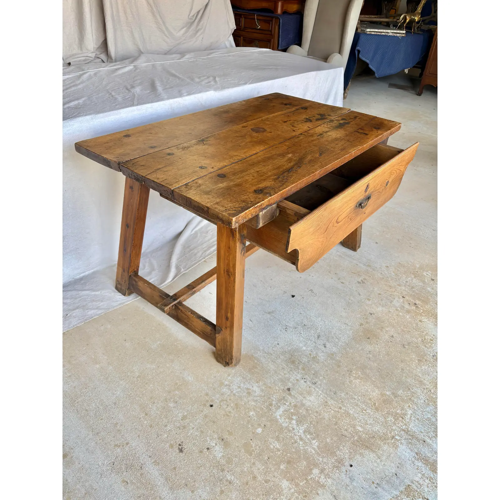 19th Century French Pine Side Table - Image 7