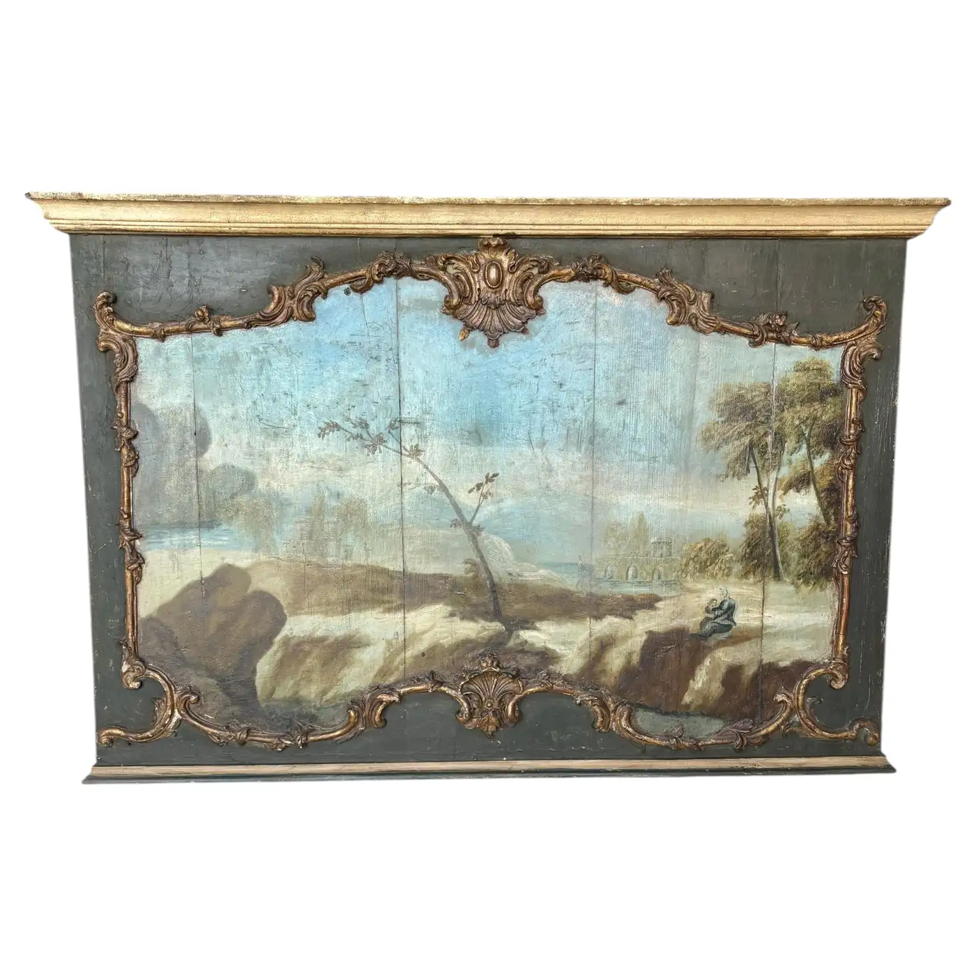19th Century Italian Landscape Oil on Panel Painting