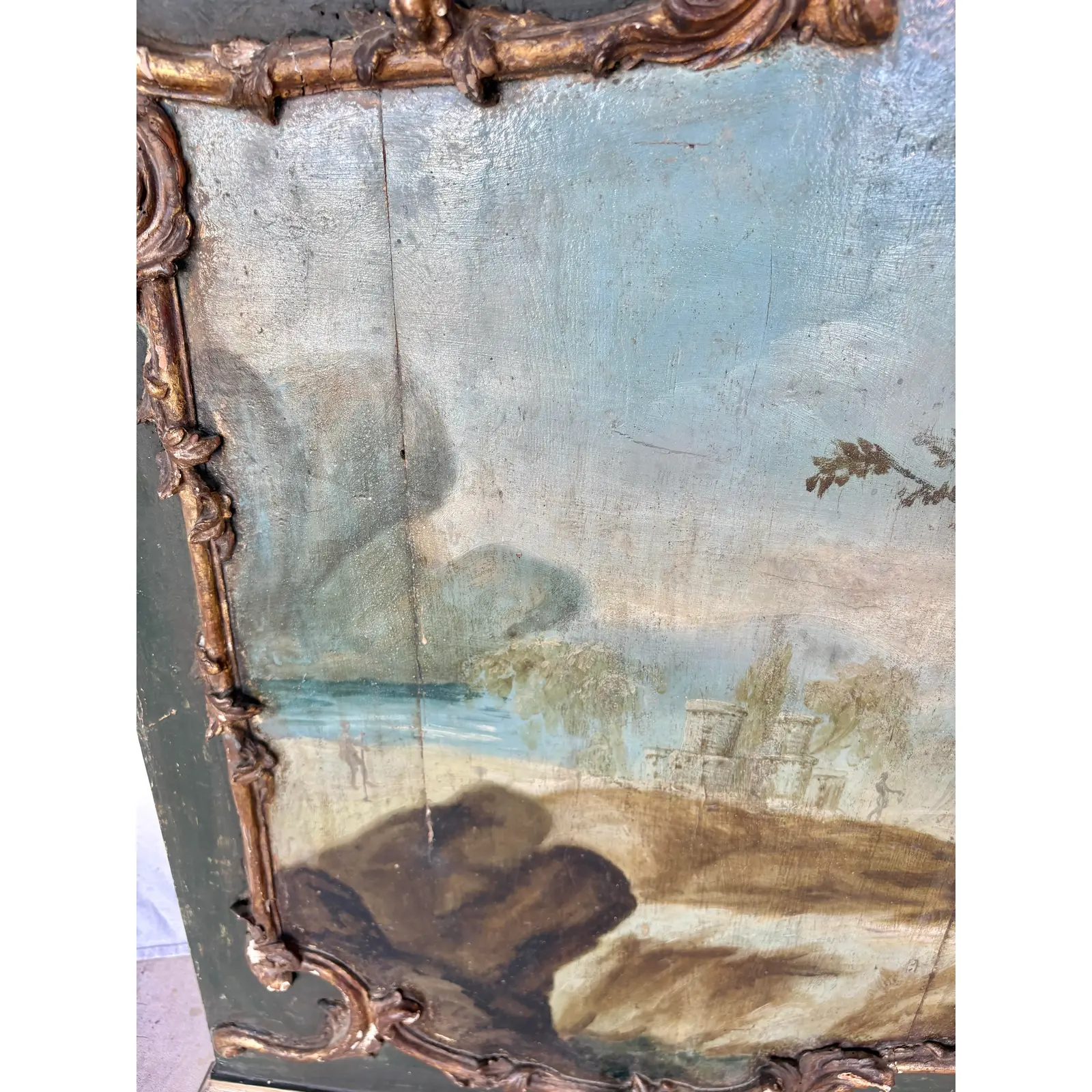 19th Century Italian Landscape Oil on Panel Painting - Image 11