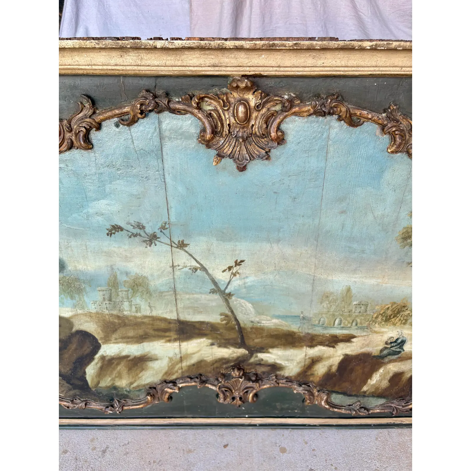 19th Century Italian Landscape Oil on Panel Painting - Image 7