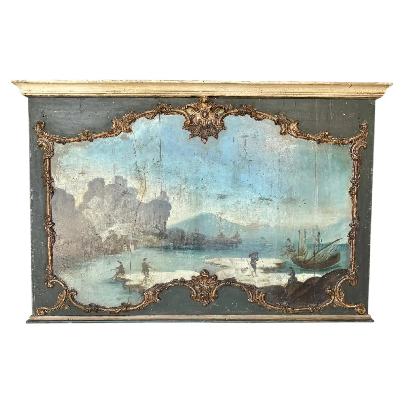 19th Century Italian Seascape Oil on Panel Painting