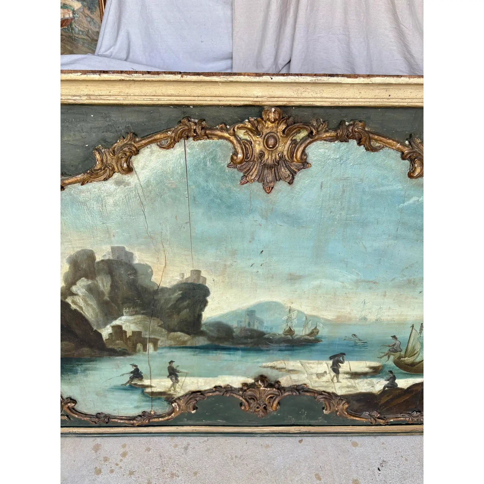 19th Century Italian Seascape Oil on Panel Painting - Image 7