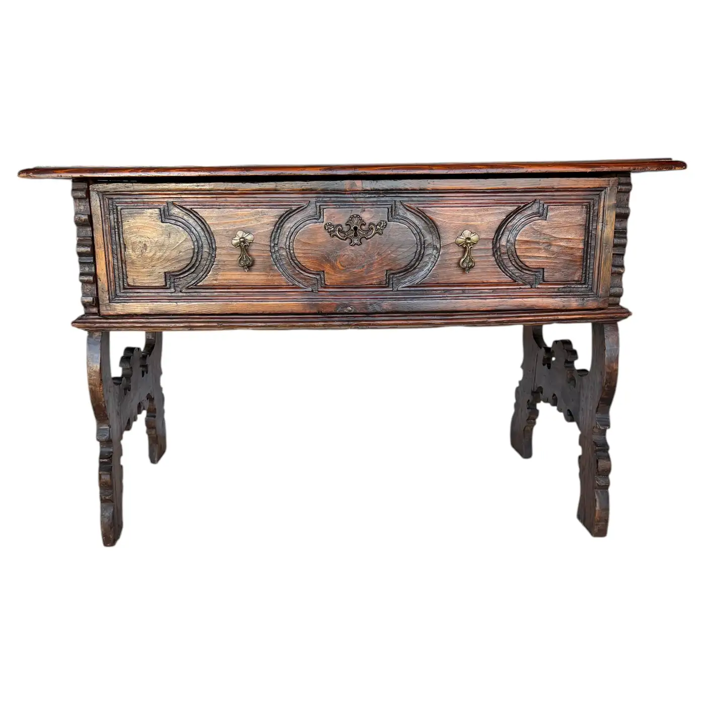 Late 19th Century Spanish Renaissance Revival Pine Side Table - Image 2