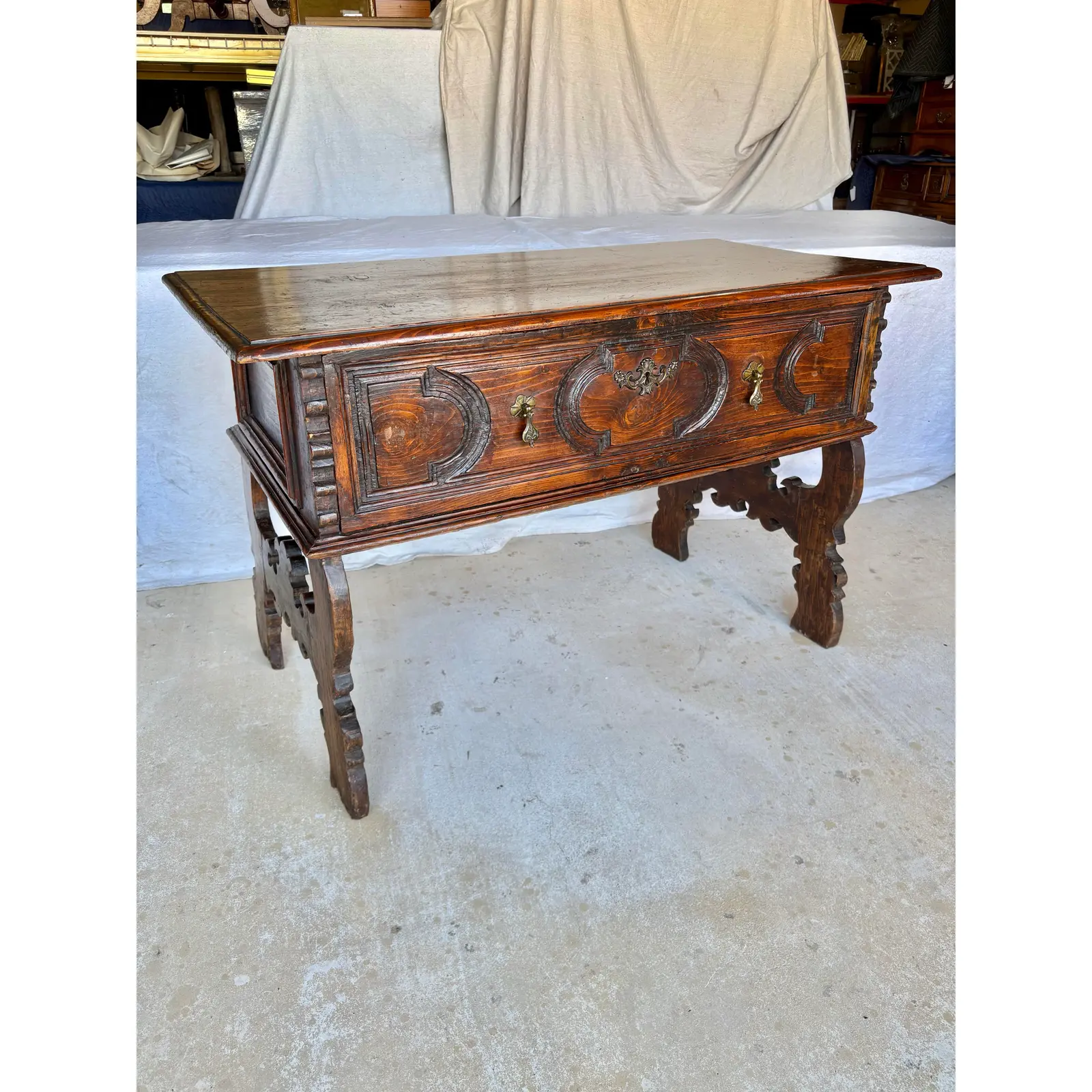 Late 19th Century Spanish Renaissance Revival Pine Side Table - Image 3