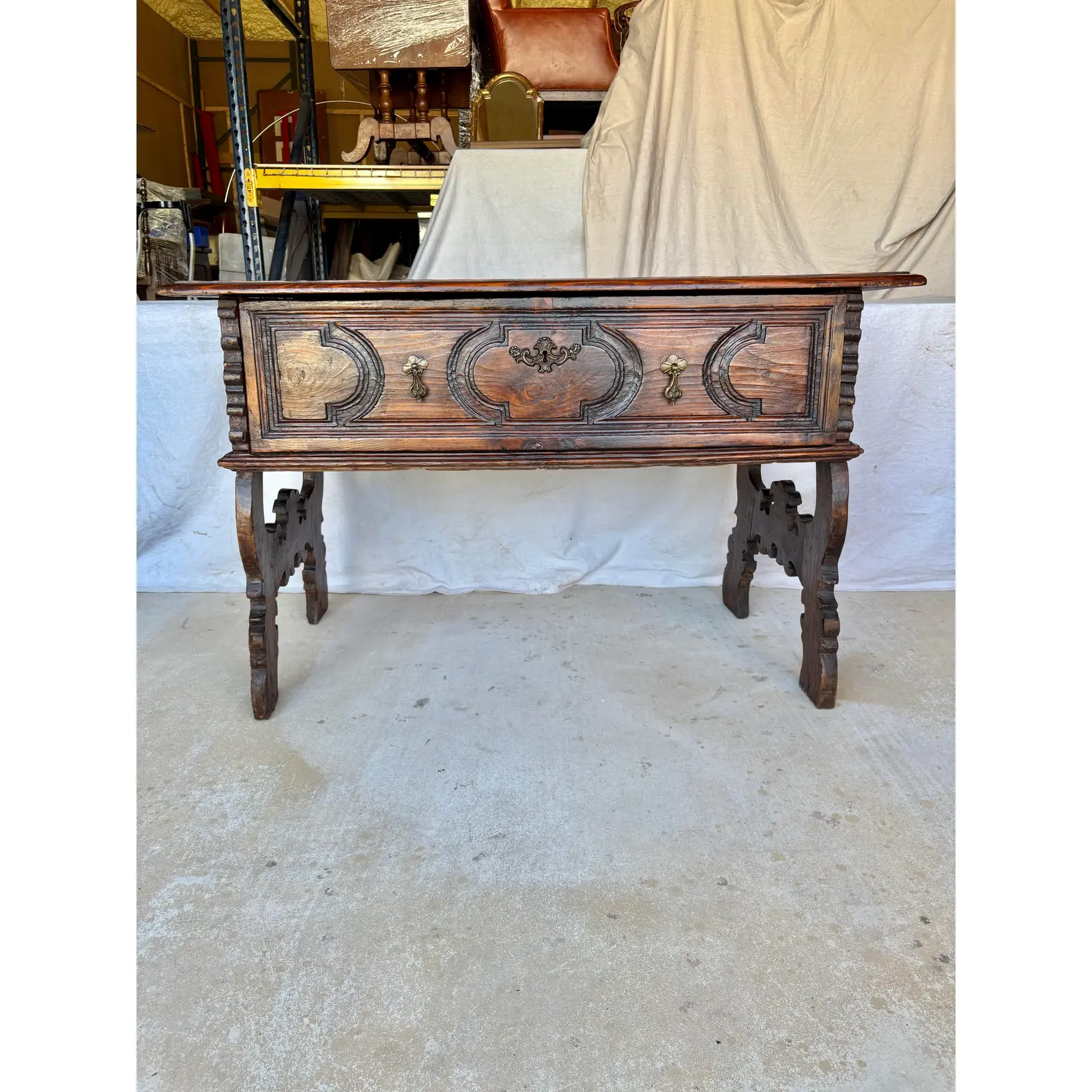 Late 19th Century Spanish Renaissance Revival Pine Side Table - Image 4